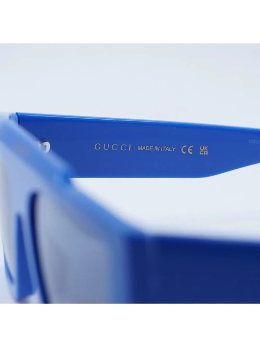 Gucci GG1460S 004 Sunglasses - Solid Azure Square Frame, Blue Lenses